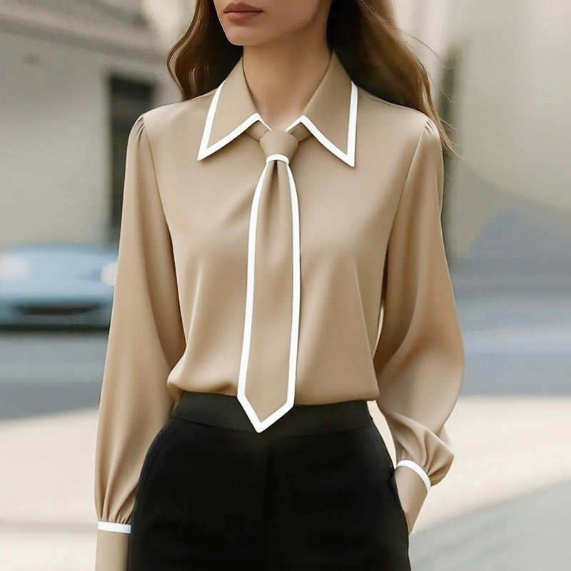 Clara | Women's Elegant Blouse with Contrast Tie-MODAUTLET