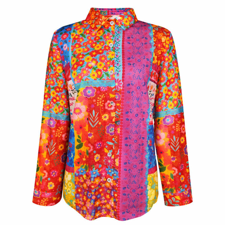 Clara | Women's Long Sleeve Floral Patch Top-MODAUTLET