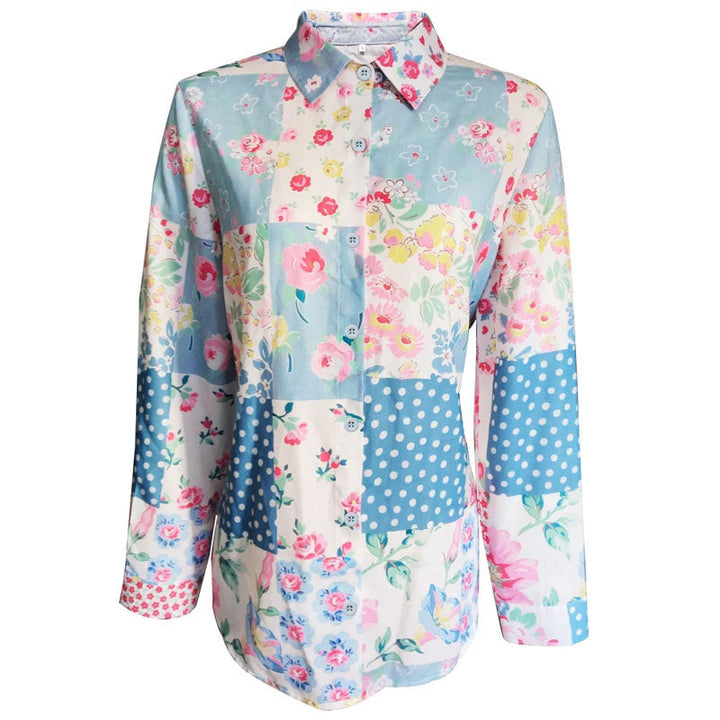 Clara | Women's Long Sleeve Floral Patch Top-MODAUTLET