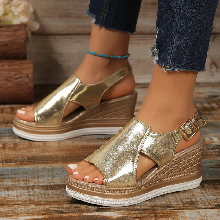 Clara | Women's Metallic Platform Sandals-MODAUTLET