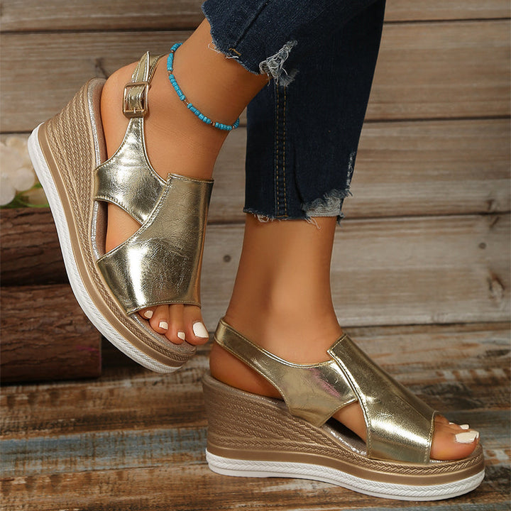 Clara | Women's Metallic Platform Sandals-MODAUTLET