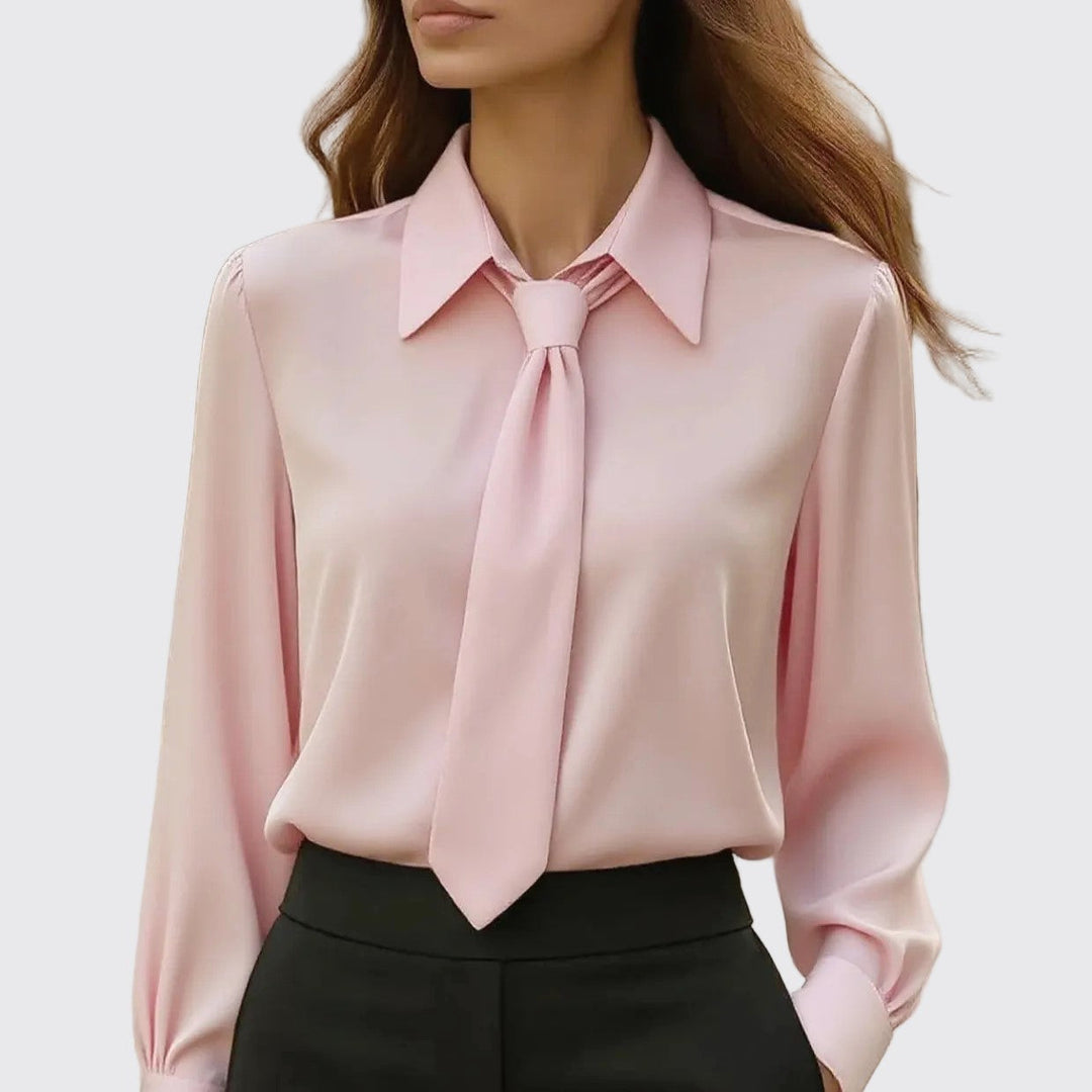 Clara | Women's Office Blouse with Front Tie-MODAUTLET