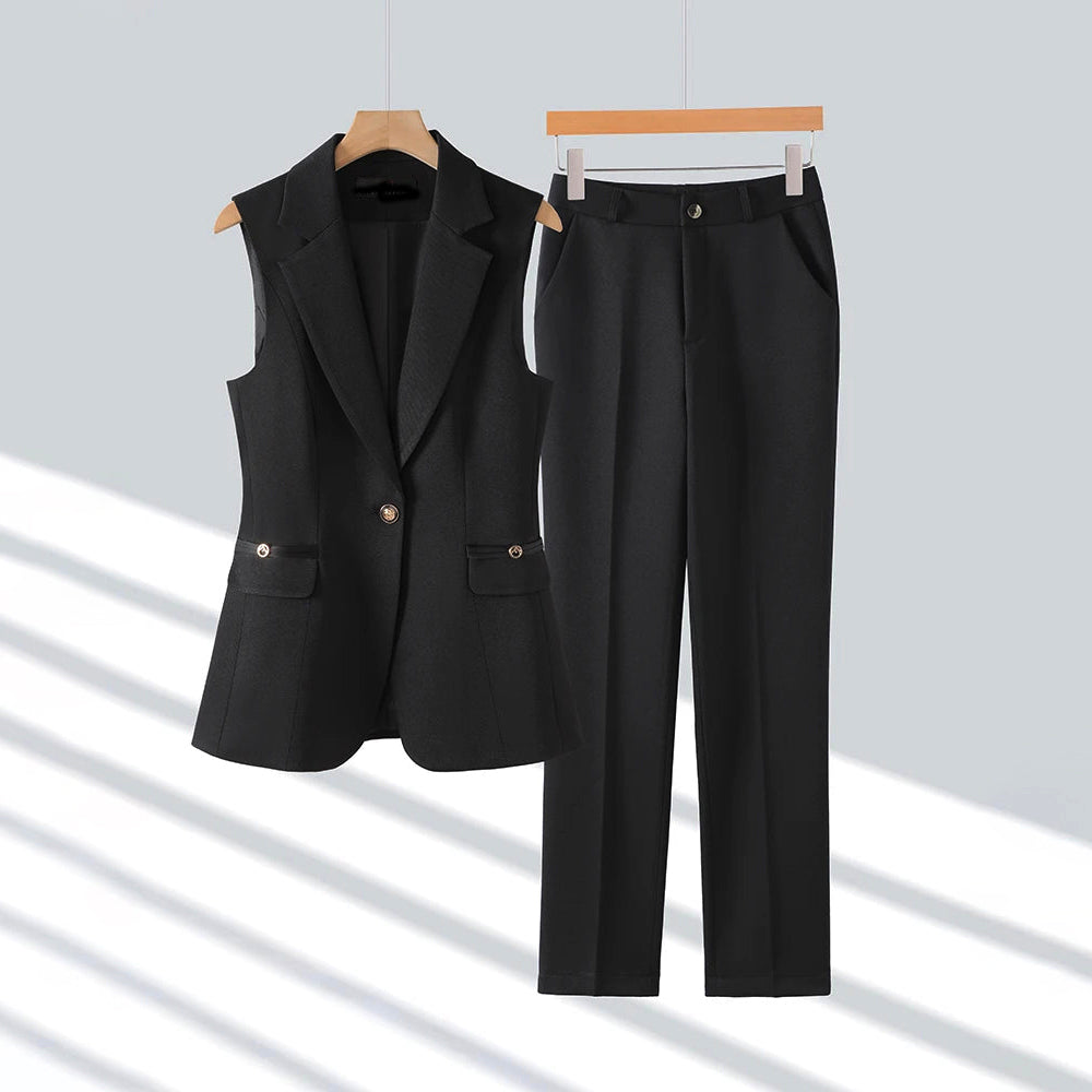 Clara | Women's Sleeveless Blazer and Pants Set-MODAUTLET