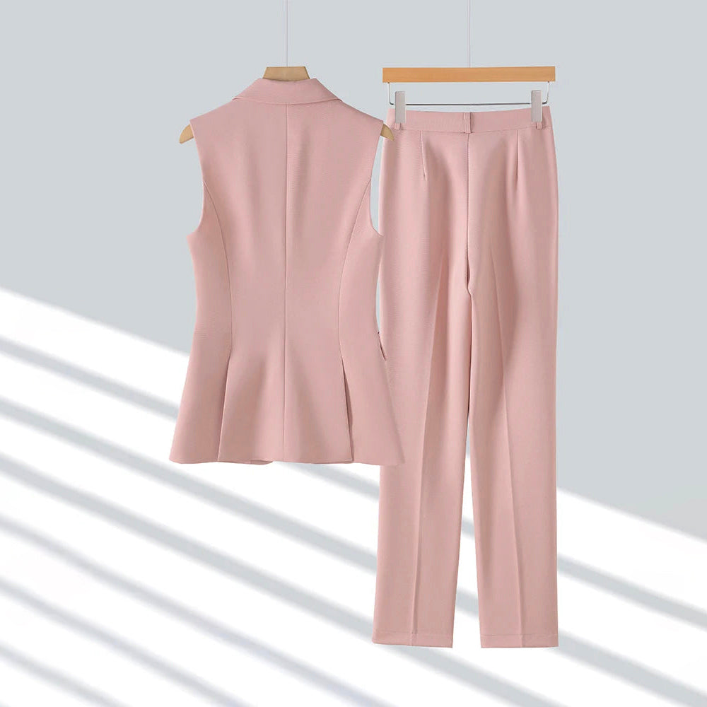 Clara | Women's Sleeveless Blazer and Pants Set-MODAUTLET