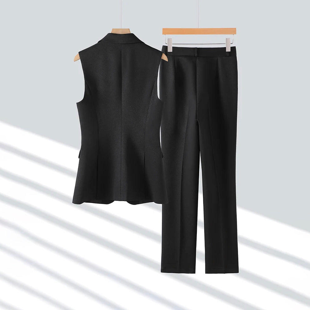 Clara | Women's Sleeveless Blazer and Pants Set-MODAUTLET