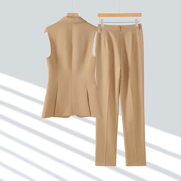 Clara | Women's Sleeveless Blazer and Pants Set-MODAUTLET