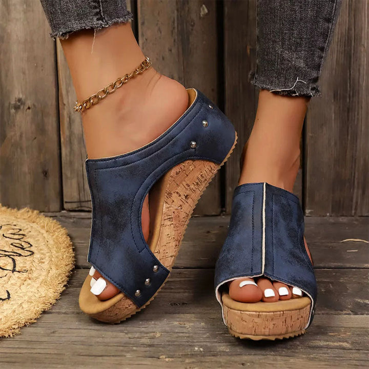 Clara | Women's Slide Sandals with Cut-Out Design-MODAUTLET