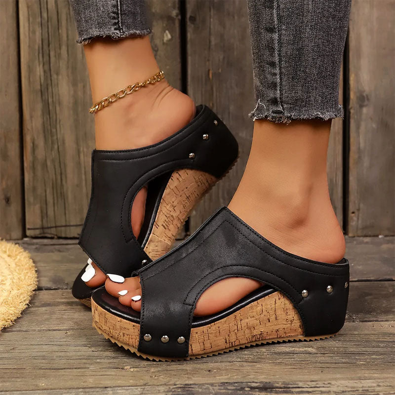 Clara | Women's Slide Sandals with Cut-Out Design-MODAUTLET