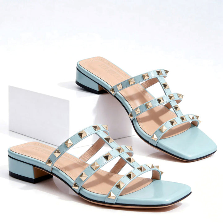 Clara | Women's Studded Block Heel Sandals-MODAUTLET