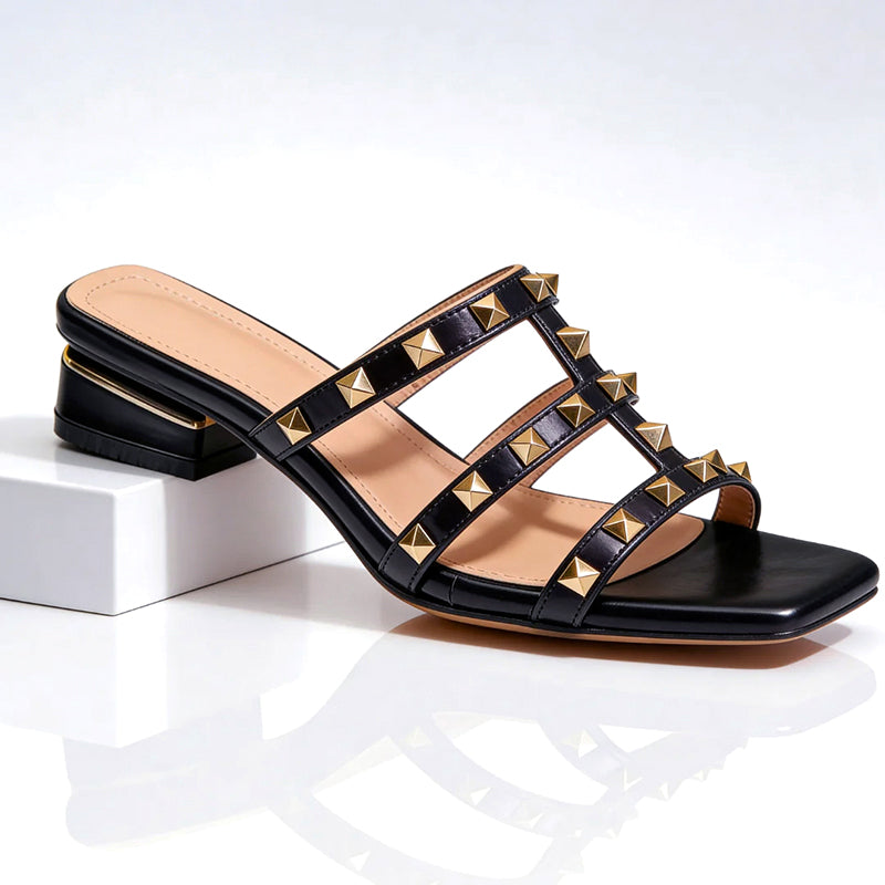Clara | Women's Studded Block Heel Sandals-MODAUTLET