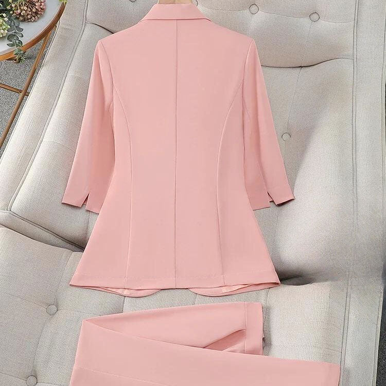 Clara | Women's Tailored Blazer Set with Waist Tie-MODAUTLET