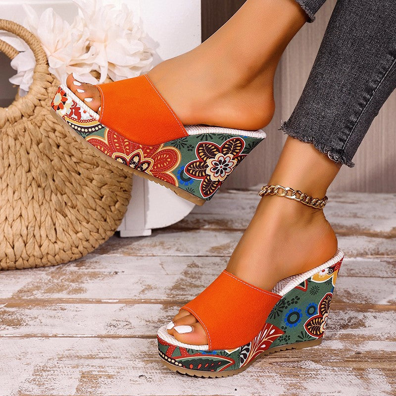 Clara | Women's Velvet Boho Wedge Sandals-MODAUTLET
