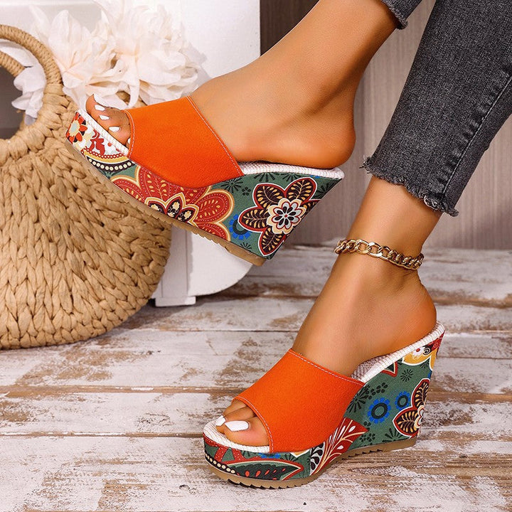 Clara | Women's Velvet Boho Wedge Sandals-MODAUTLET