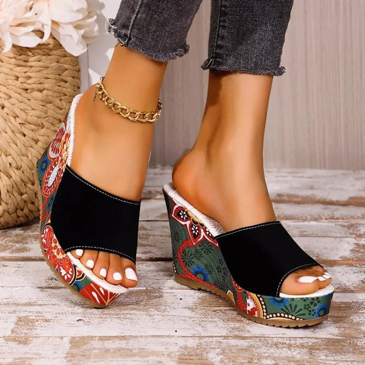 Clara | Women's Velvet Boho Wedge Sandals-MODAUTLET