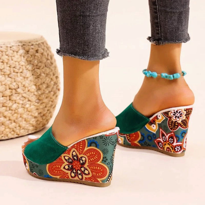 Clara | Women's Velvet Boho Wedge Sandals-MODAUTLET