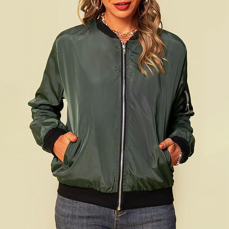 Blouson bomber zippé pour femme