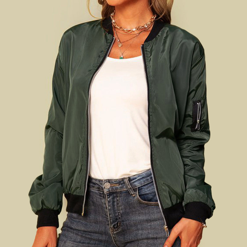 Blouson bomber zippé pour femme