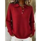 Women's Comfort Knit Polo Sweater Red