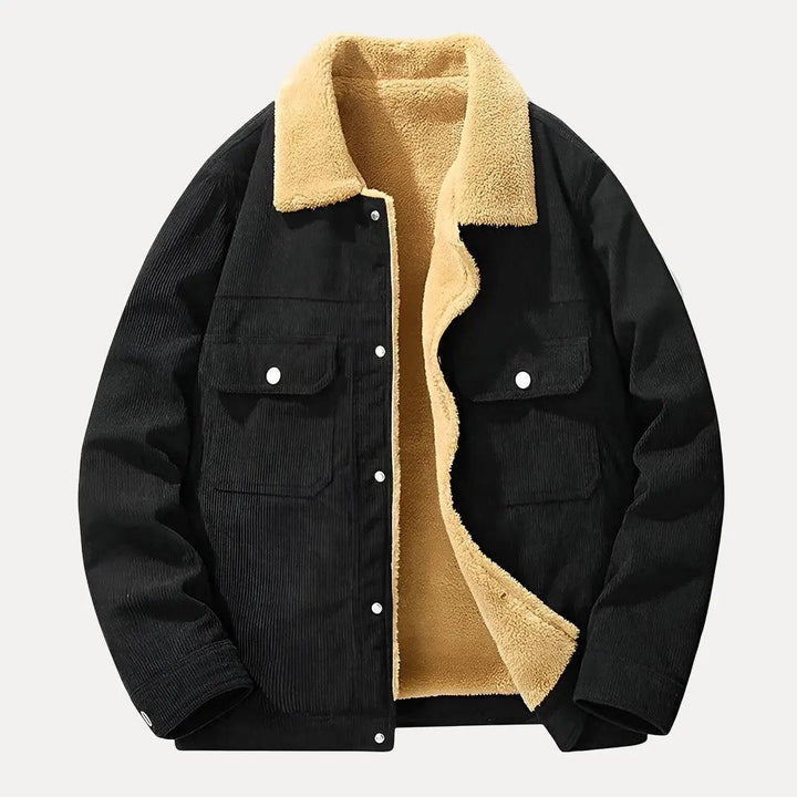 Classic Corduroy Jacket for Timeless Style Black