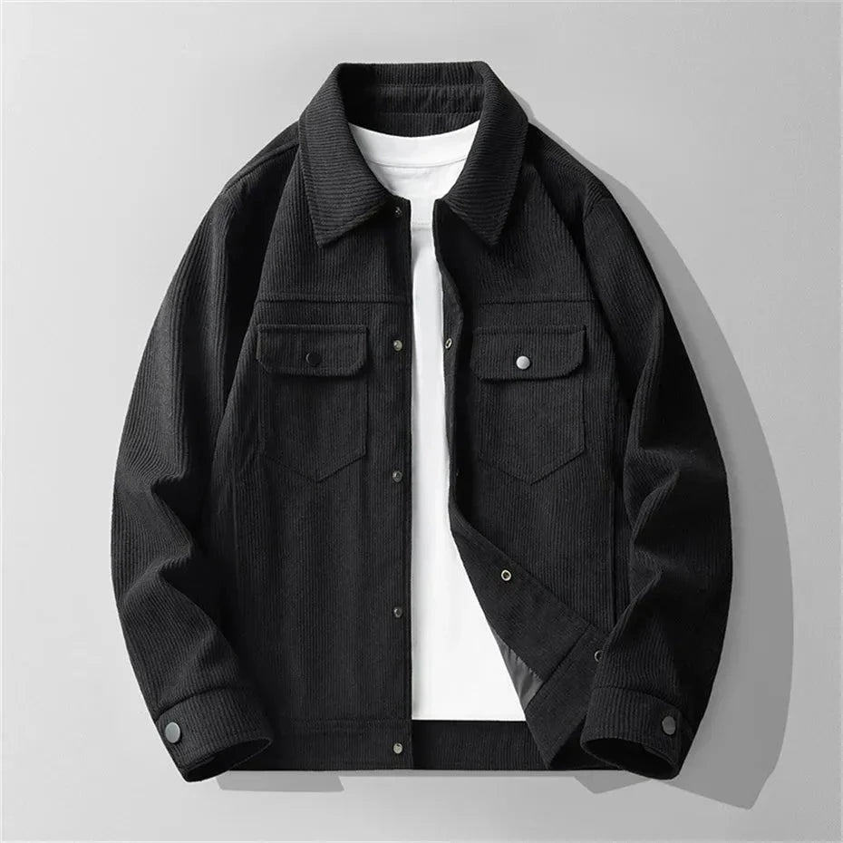 Classic Corduroy Jacket for Timeless Style Black