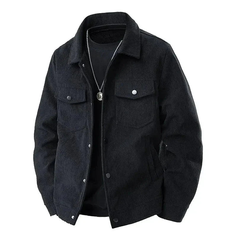 Classic Corduroy Jacket for Timeless Style Black