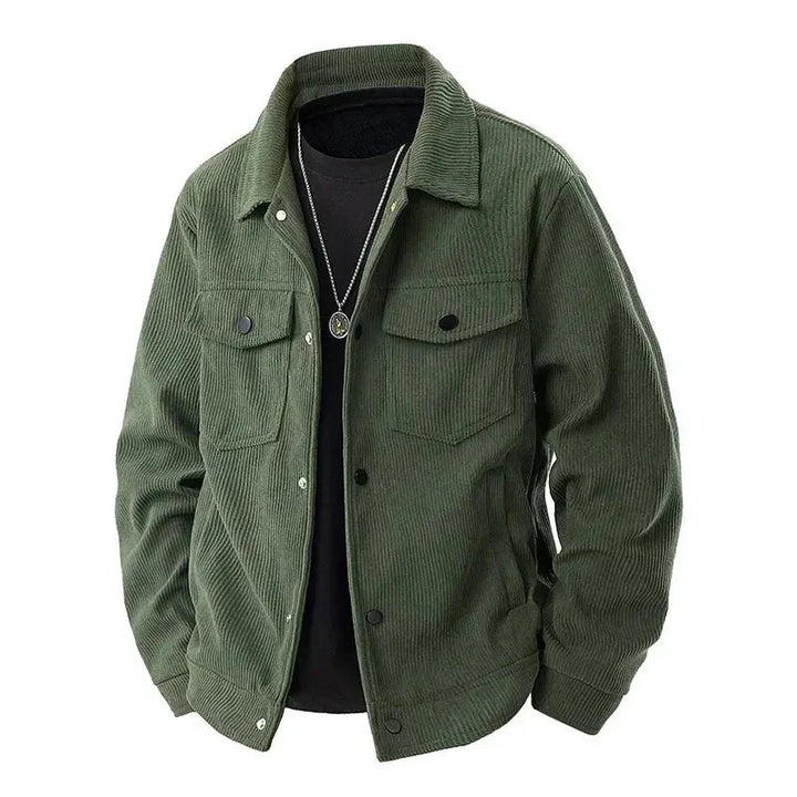 Classic Corduroy Jacket for Timeless Style Army Green