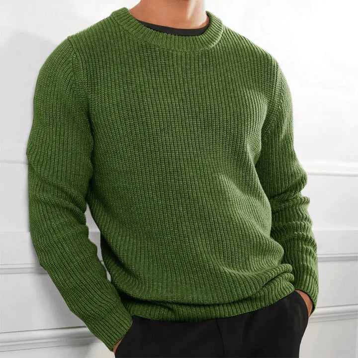 Classic Crewneck Sweater for Men Green