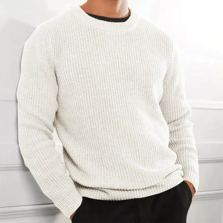 Classic Crewneck Sweater for Men White