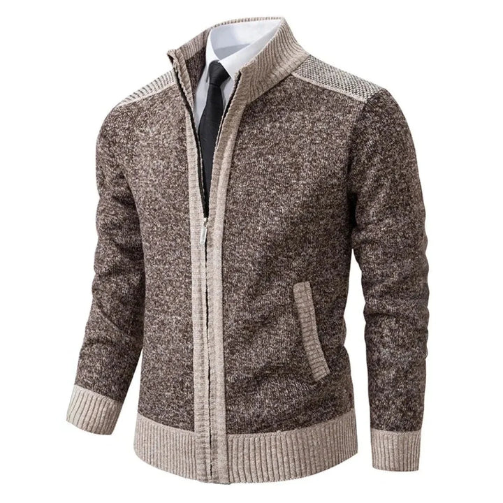 Classic Knit Zip-Up Cardigan for Men