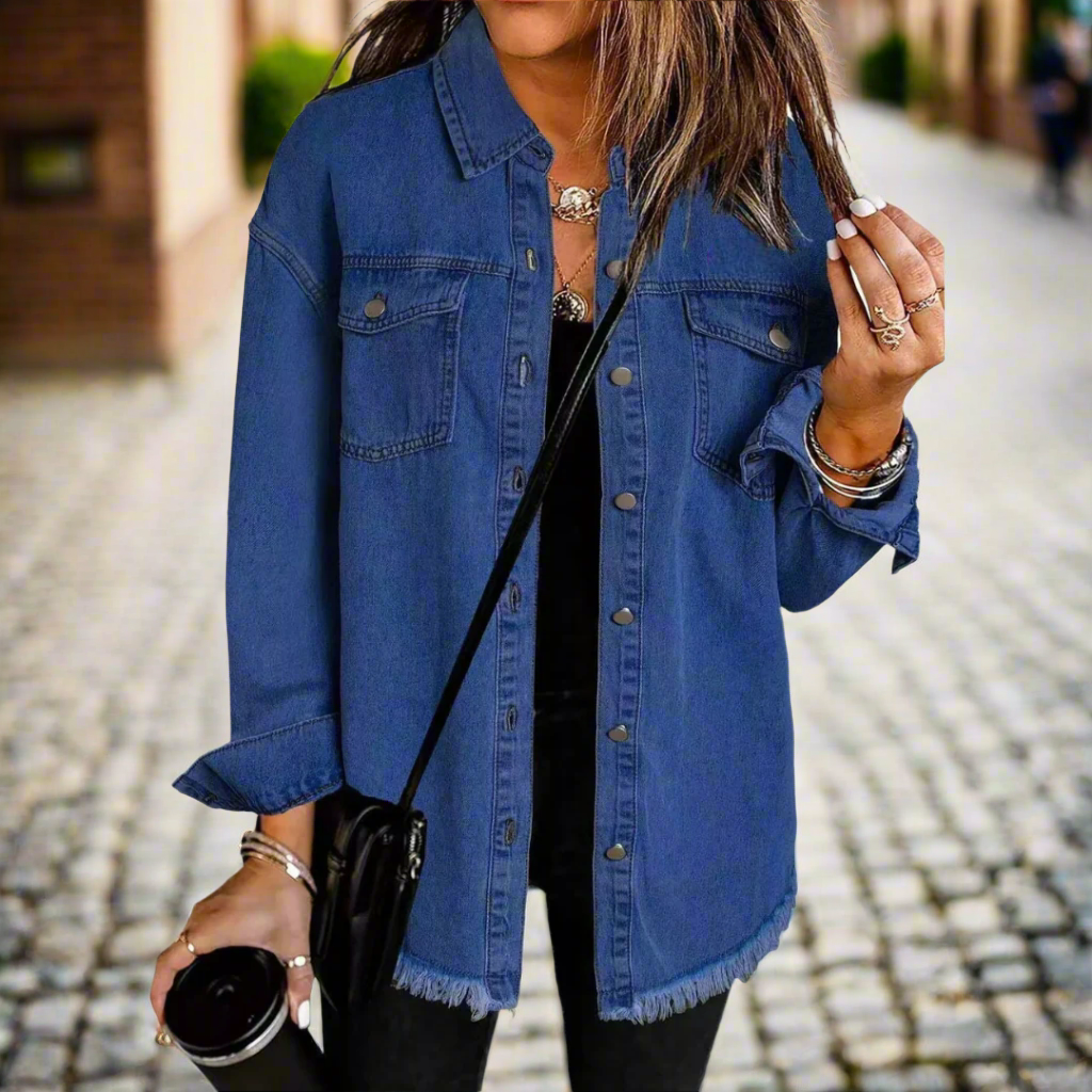 Classic Lightweight Denim Jacket Dark Blue