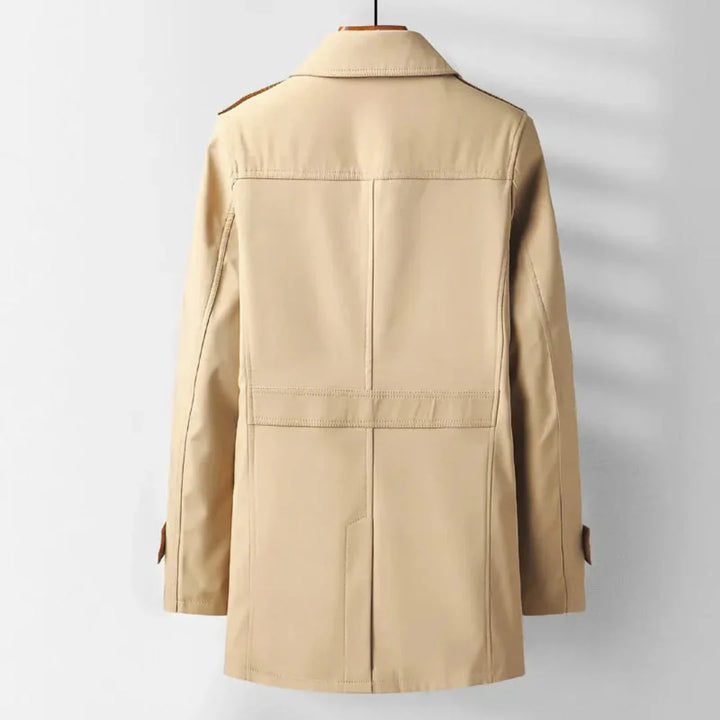 Classic Mid-Length Trench Coat for Men-MODAUTLET