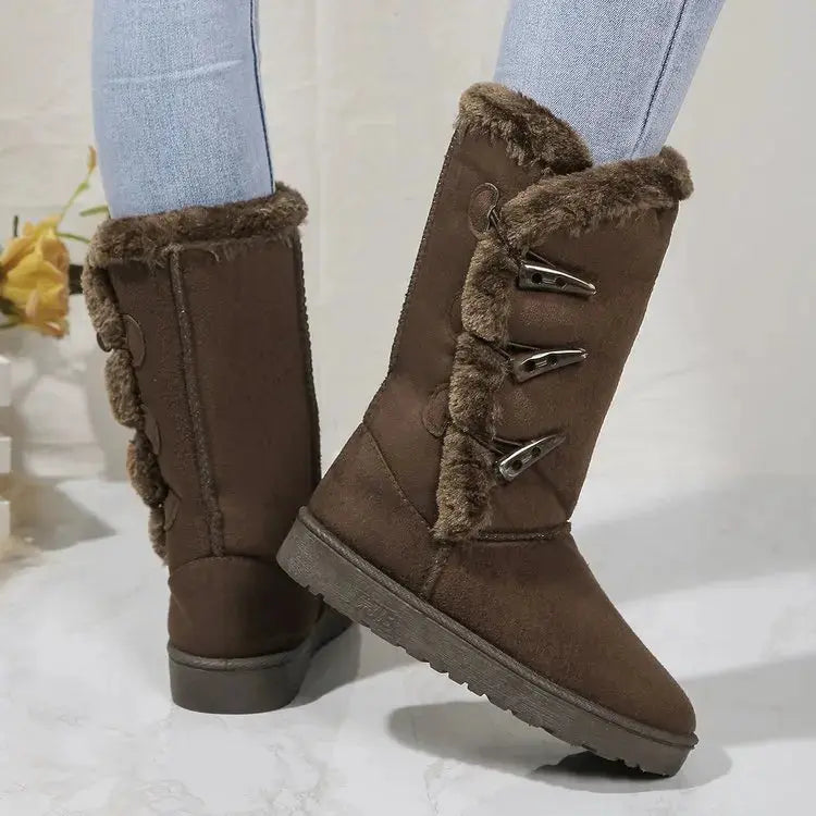 Women's Cozy Plush Snow Boots – Warm Winter Footwear