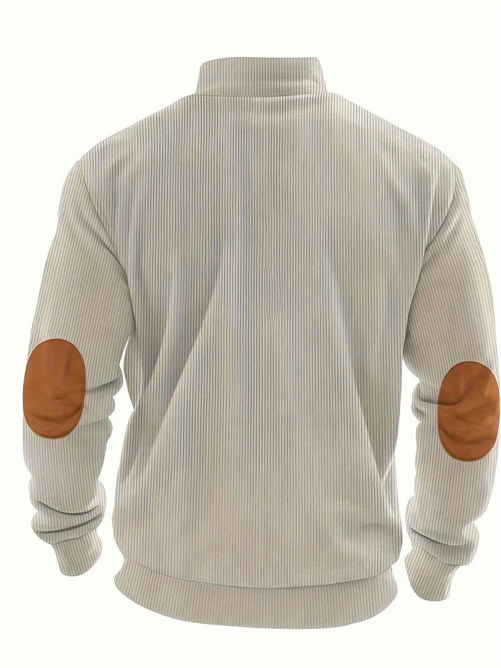 Classic Quarter Zip Ribbed Sweater for Men - Perfect for Everyday Wear