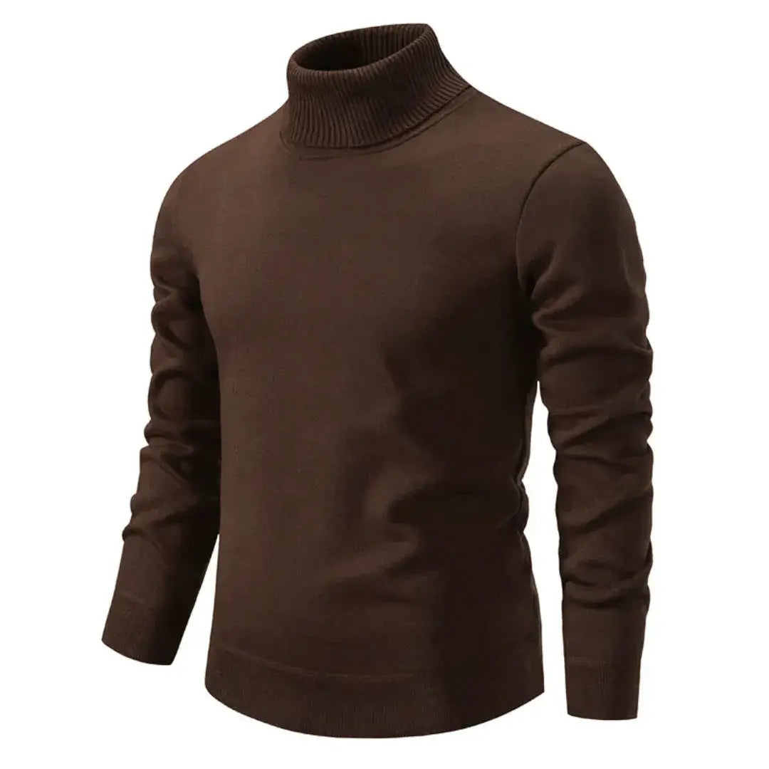 Classic Turtleneck Sweater for Timeless Style Brown
