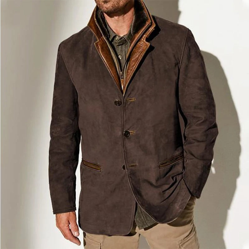 Classic Vintage Leather Jacket - Cesario Style Coffee