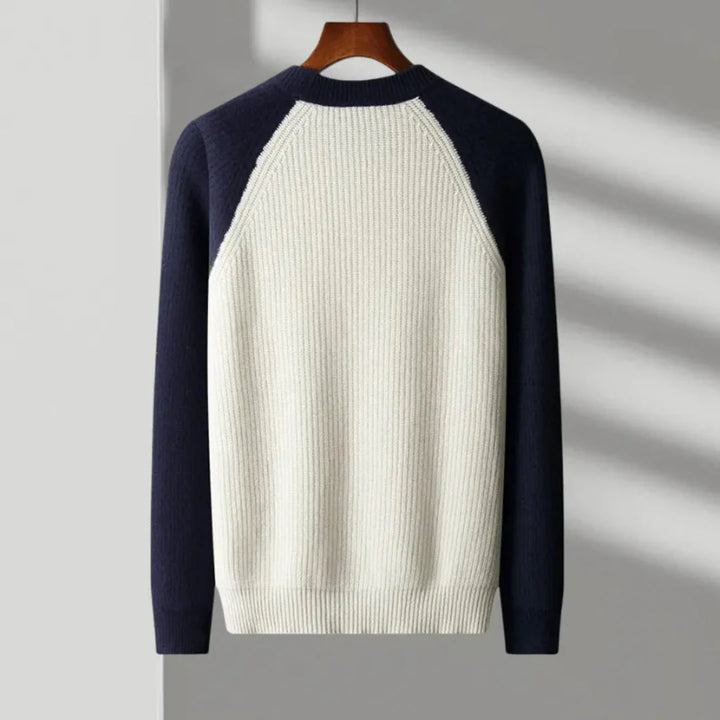 Color Block Knitted Wool Sweater
