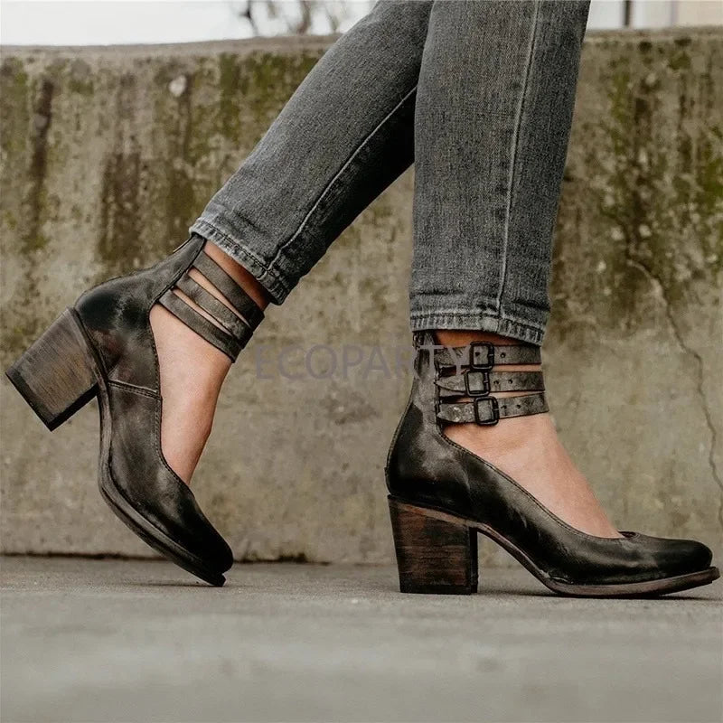 Comfortable and Elegant Thick-heeled Shoes