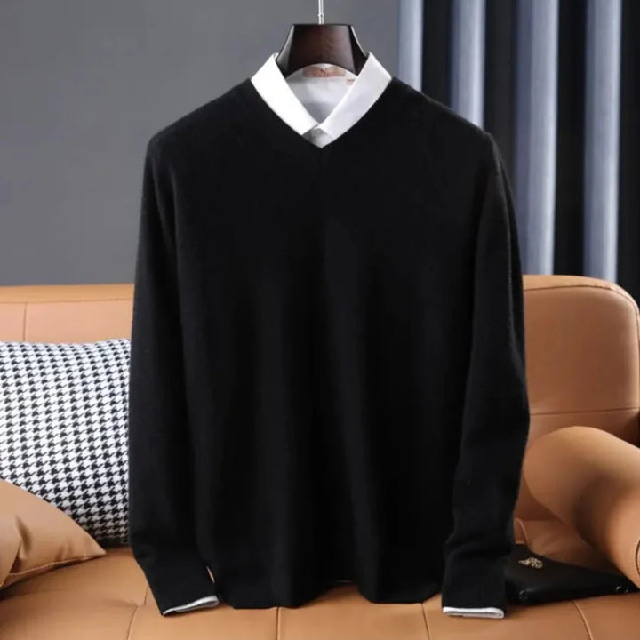 Cashmere V-Neck Sweater for Ultimate Comfort-MODAUTLET