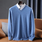 Cashmere V-Neck Sweater for Ultimate Comfort Blue