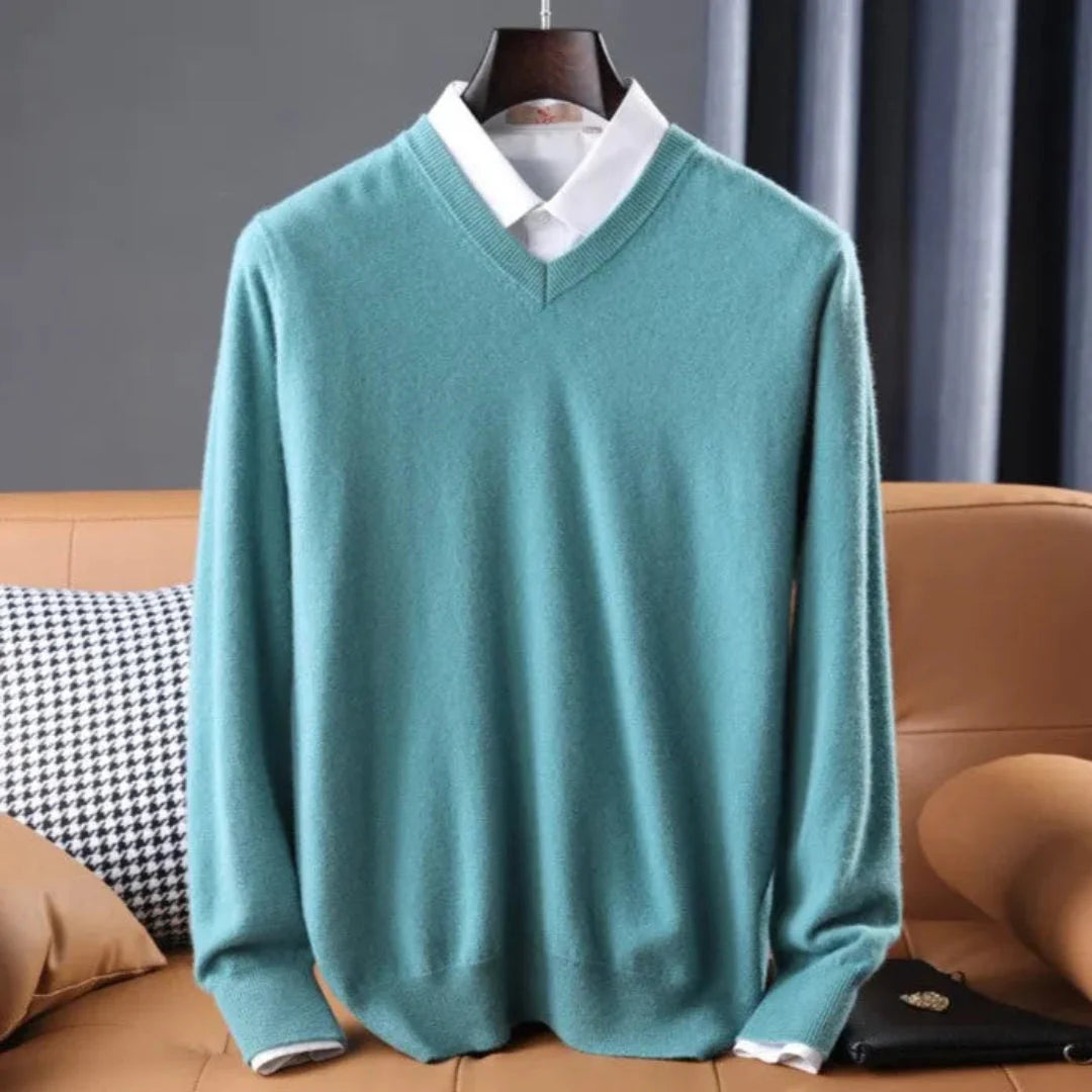 Cashmere V-Neck Sweater for Ultimate Comfort-MODAUTLET