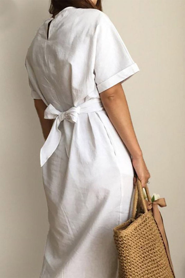 Women's Cotton Midi Dress-MODAUTLET