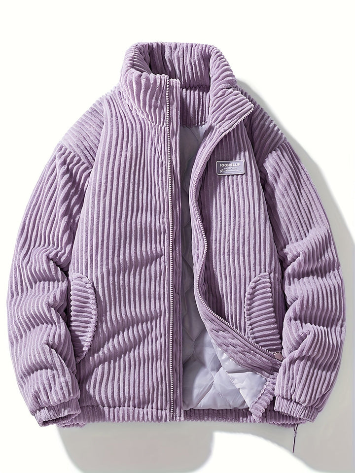 Cozy Corduroy Quilted Jacket With Wide Wale Style Detail Purple Haze