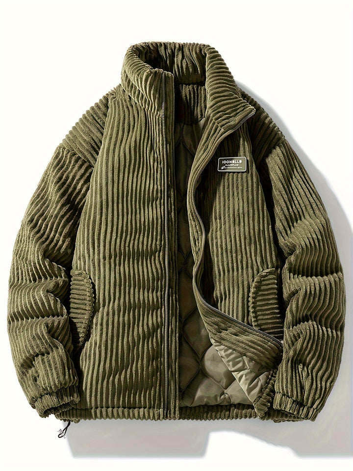 Cozy Corduroy Quilted Jacket With Wide Wale Style Detail Forrest