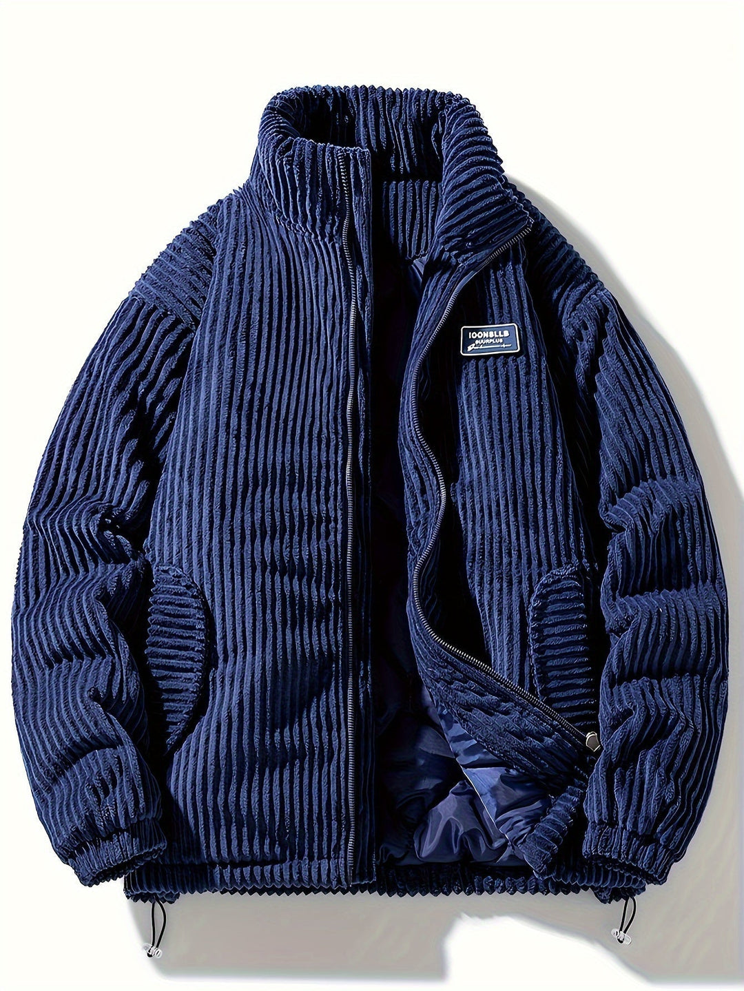 Cozy Corduroy Quilted Jacket With Wide Wale Style Detail Deep Ocean