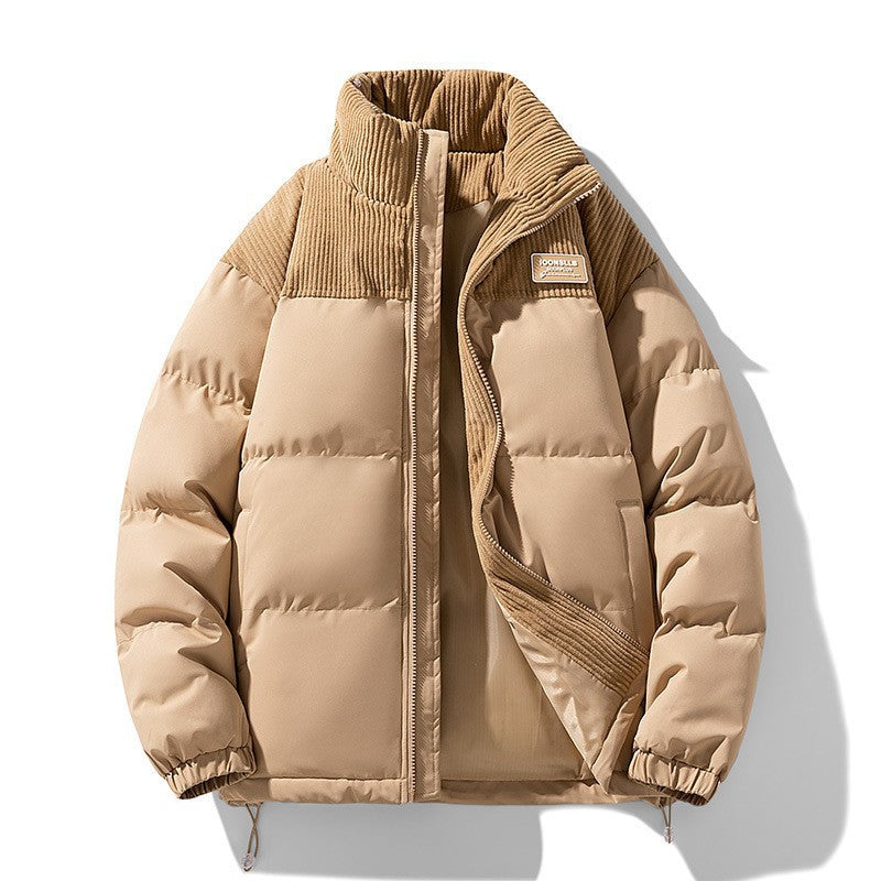 Cozy Corduroy Quilted Jacket With Wide Wale Style Detail Walnut Puffer