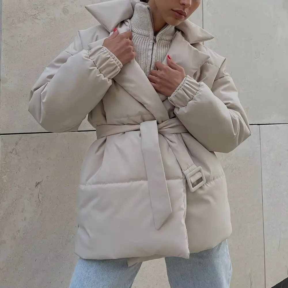 Cozy Cotton Padded Winter Jacket Beige