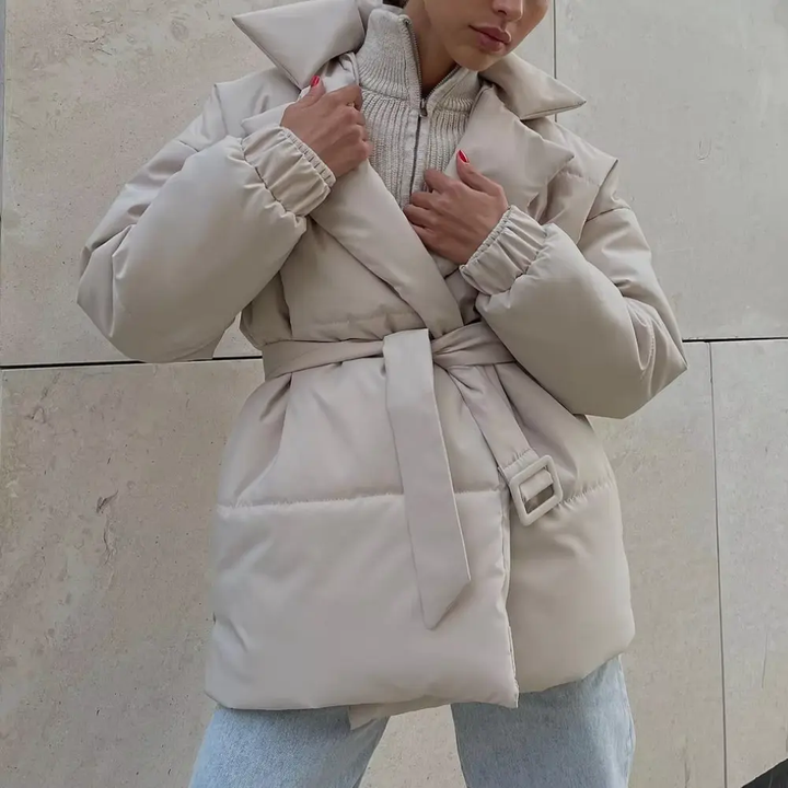 Cozy Cotton Padded Winter Jacket Beige