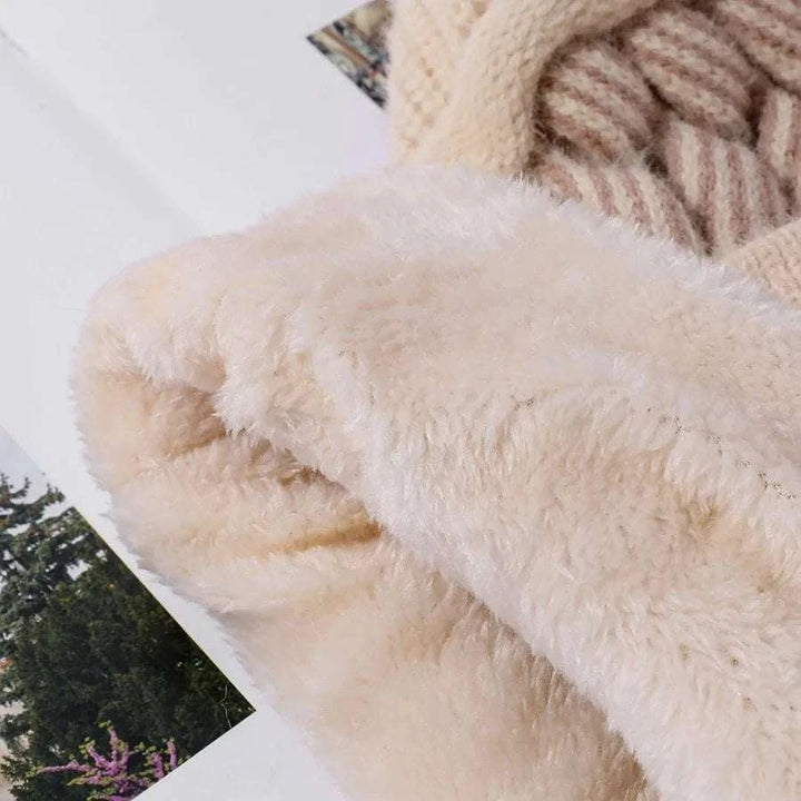Cozy Fur-Lined Pompom Beanie