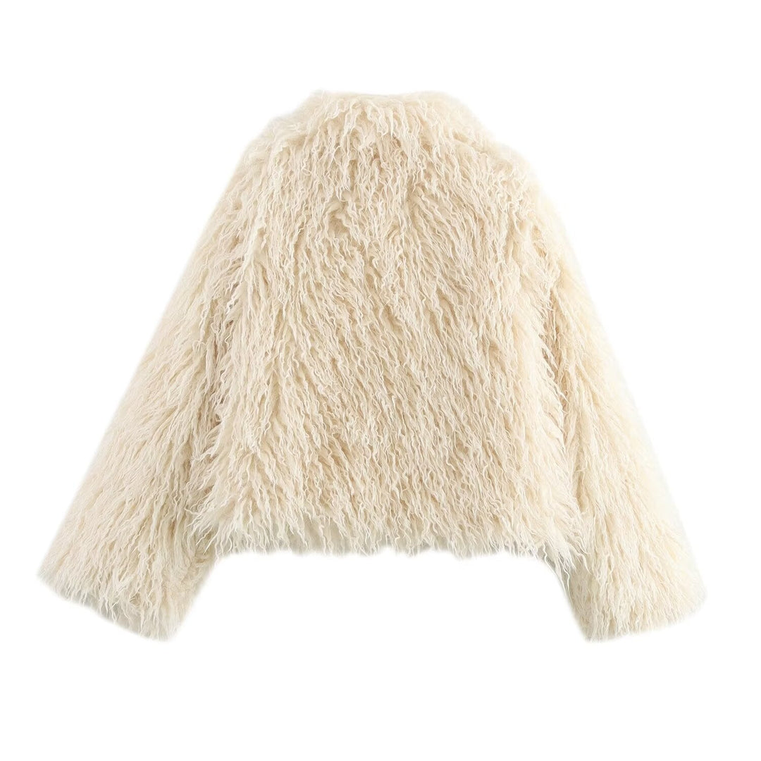 Cozy Long Sleeve Faux Fur Coat