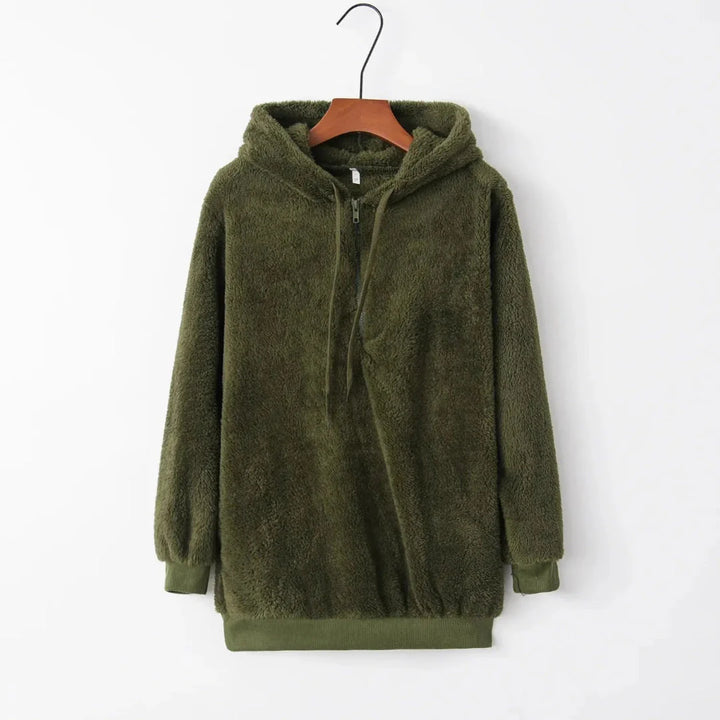 Cozy Oversized Sherpa Fleece Hoodie Green